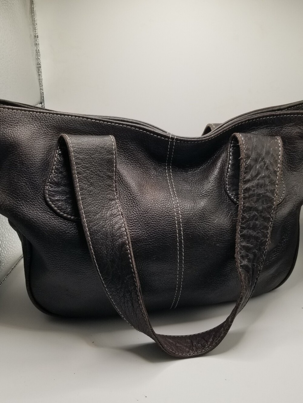 Himalayan Leather Handicrafts Handmade Brown Leather Tote Bag - Made in Nepal